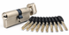 KEDR BRASS M70 ZCN циліндр 35&times;35Т мм ключ-вороток Матовий нікель, 10 ключів BRASS M70ZCN10 фото